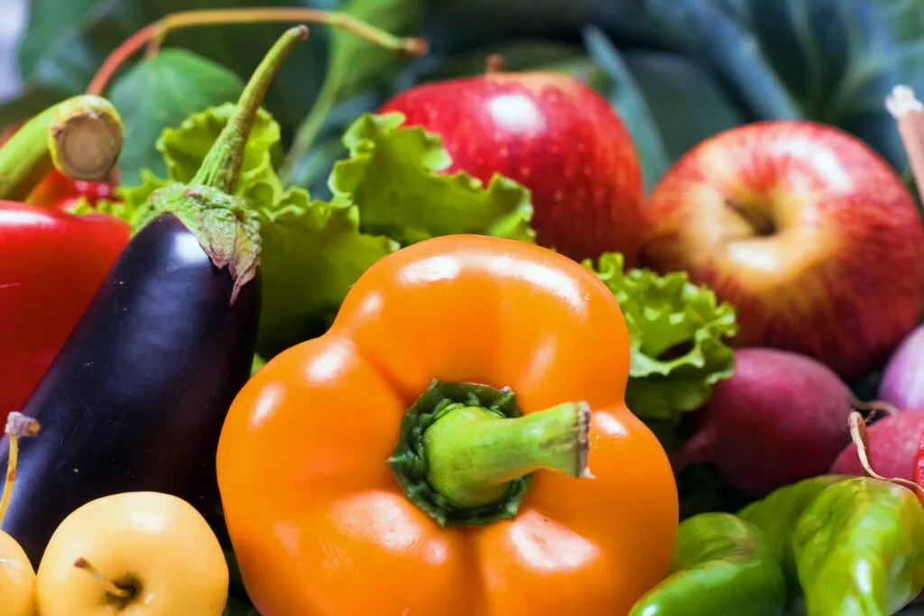 a mixture of fruits and vegetables